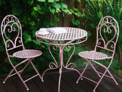 MAXISHOP Italia Collection Masa de gradina ALBINIA 70 cm 70 cm Metal Roz