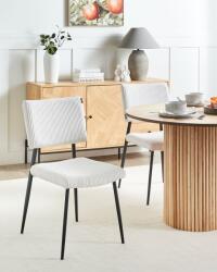 MAXISHOP Italia Collection Set de 2 scaune dining STURGIS Velur Alb-murdar