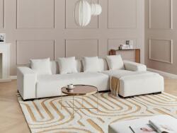 MAXISHOP Italia Collection Coltar cu 4 locuri LUNGO Boucle Alb Stanga