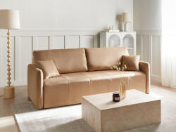 MAXISHOP Italia Collection Canapea extensibila cu 3 locuri EGGE Catifea Maro deschis Canapea