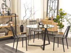 MAXISHOP Italia Collection Masa de dining KEBRI Negru 100 cm 100 cm Sticla securizata