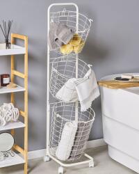 Maxishop Suport pentru cosuri AYAPAL cu roti Metal Alb Raft