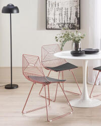 MAXISHOP Italia Collection Set de 2 scaune dining BEATTY Metal Roz auriu