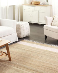MAXISHOP Italia Collection Covor MIRZA Roz pastel 160 x 230 cm Iuta Covor