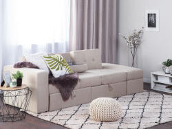 MAXISHOP Italia Collection Canapea extensibila cu 3 locuri FALSTER Bej cu depozitare Canapea