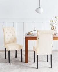 MAXISHOP Italia Collection Set de 2 scaune dining VELVA Bej deschis