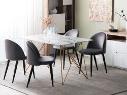 MAXISHOP Italia Collection Masa de dining KENTON Alb marmura 140 cm 80 cm Sticla securizata