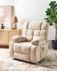 MAXISHOP Italia Collection Fotoliu cu recliner electric ARES Suport pentru picioare retractabil Bej