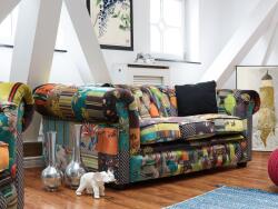 MAXISHOP Italia Collection Canapea cu 3 locuri CHESTERFIELD Verde deschis Canapea