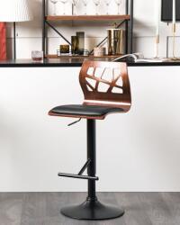 MAXISHOP Italia Collection Set de 2 scaune de bar PETERSBURG Piele ecologica Pivotant Negru