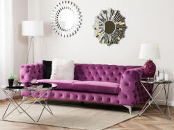 MAXISHOP Italia Collection Canapea cu 3 locuri SOTRA Catifea Violet Canapea