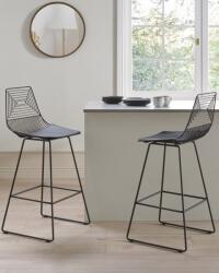 MAXISHOP Italia Collection Set de 2 scaune de bar BISBEE Metal Negru
