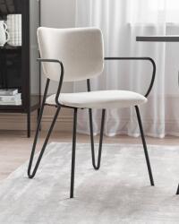MAXISHOP Italia Collection Set de 2 scaune dining ELKO Alb-murdar