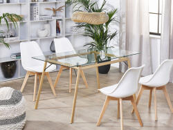 MAXISHOP Italia Collection Masa de dining KAMINA Maro deschis 140 cm 80 cm Sticla securizata