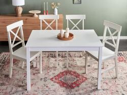 MAXISHOP Italia Collection Masa de dining BARLEE Alb 120 cm 75 cm Lemn de plop