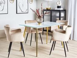 MAXISHOP Italia Collection Masa de dining MULGA Marmura Auriu 120 cm 70 cm Sticla securizata
