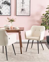 MAXISHOP Italia Collection Set de 2 scaune dining JASMIN Catifea Bej deschis