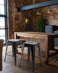MAXISHOP Italia Collection Set de 2 scaune de bar CABRILLO Metal Negru - sanitare-online - 698,60 RON