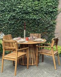 MAXISHOP Italia Collection Set de 4 scaune de gradina AGELLO Lemn de acacia Maro
