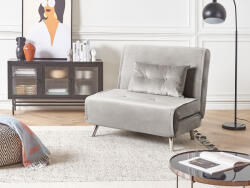 MAXISHOP Italia Collection Canapea extensibila single FARRIS Catifea Gri deschis Canapea