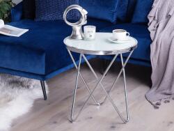 MAXISHOP Italia Collection Masa laterala MERIDIAN Sticla securizata Argintiu Masa de cafea