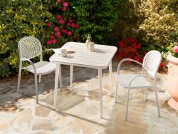 MAXISHOP Italia Collection Masa dining de exterior NATURNO 80 cm 80 cm Metal Bej deschis