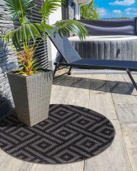 MAXISHOP Italia Collection Covor de exterior AJMER Negru o 120 cm Covor