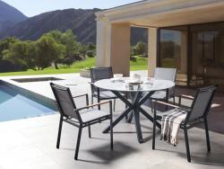 MAXISHOP Italia Collection Masa dining de exterior MALETTO 120 cm 120 cm Sticla Negru - sanitare-online - 2 086,80 RON