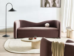 MAXISHOP Italia Collection Canapea cu 3 locuri VELTADA Catifea Maro inchis Canapea