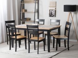 MAXISHOP Italia Collection Masa de dining GEORGIA Negru 150 cm 90 cm Lemn
