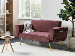 MAXISHOP Italia Collection Canapea extensibila cu 2 locuri SAARELA Catifea Roz Canapea