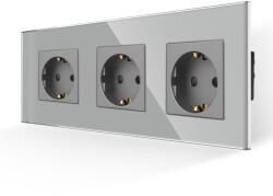 Luxion Priza Tripla cu Rama din Sticla LUXION SmartElectro IntelligentHouse (LX-3MP010G-GY)