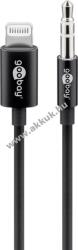 Goobay Lightning audio kábel 3, 5mm 1m fekete iPhone iPad csatlakozáshoz