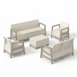 Keter Scandi Big linea duo szett jute tárolós asztallal kavicsszürke-bézs 264052_264050_264046_264048