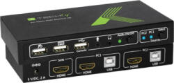Techly 2x1 USB HDMI 4Kx2K IDATA KVM-HDMI2U KVM switch Black (idata-kvm-hdmi2u)