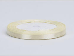  Szatén szalag, krém - 6mm x 22m/tekercs