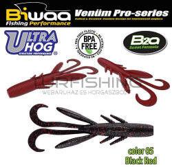 Biwaa ULTRA HOG 4" 10cm 05 Black & Red (B001491) - turfishing
