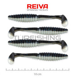 REIVA Zander Power Shad 10cm 4db/cs (Fekete Ezüst) (9901-141)