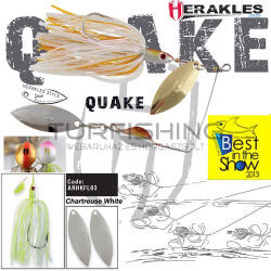 Herakles SPINNERBAIT QUAKE 5/8oz 17.5gr Chartreuse/White (ARHKFL03) - turfishing