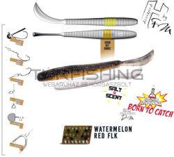 Herakles LEFTAIL WORM 3.4" 8.6cm Watermelon Red Flakes (ARHKLWS01) - turfishing