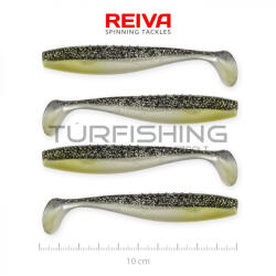 REIVA Flat Minnow shad 10cm 4db/cs (Fekete-Ezüst Flitter) (9902-101)