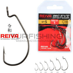 Reiva Offset Worm Big eye 3/0 5db/cs (9961-300) - turfishing