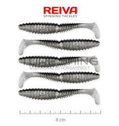 REIVA Zander Power Shad 8cm 5db/cs (Ezüst Flitter) (9901-845)
