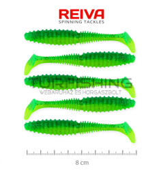 REIVA NEVIS Zander Power Shad 8cm 5db/cs (Zöld Flitter) (9901-843)