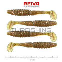 REIVA Zander Power Shad 10cm 4db/cs (Barna Flitter) (9901-104)
