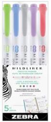 Zebra Szövegkiemelő készlet, 1, 4/4 mm, kétvégű Mildliner Cool & Refined 5 szín (ZEBRA_64491) (ZEBRA_64491)