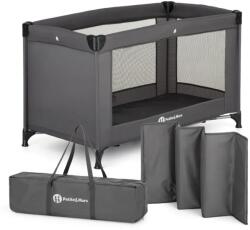 Petite&Mars Patut Pliabil Petite&Mars Koot Lite 120x60CM Functie de Tarc Pliere Compacta Include Geanta de Transport Pereti din Plasa 0-30 Luni Maxim 15KG Gri Inchis (918465)