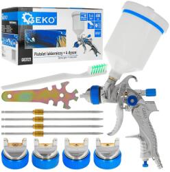 GEKO HVLP festékszóró pisztoly 600ml + 4 fúvóka (1.4-1.7-2.0-2.5mm) (G03121)