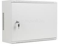 Lanberg WAF1-5203-04-00S 19 4U+3U SZÉL: 540mm MÉLY: 200mm MAG: 400mm fémajtós szürke fali rack szekrény (WAF15203-04-00S) (WAF15203-04-00S)