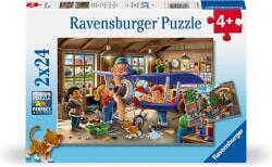 Ravensburger Пъзел Ravensburger от 2 x 24 части - Ремонт на самолети и влакове (12004044) - ozone